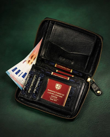Große Herren Geldbörse aus Leder mit Reißverschluss – Peterson