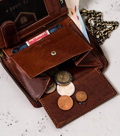 Herren Geldbörse aus Leder mit Reißverschluss – Peterson