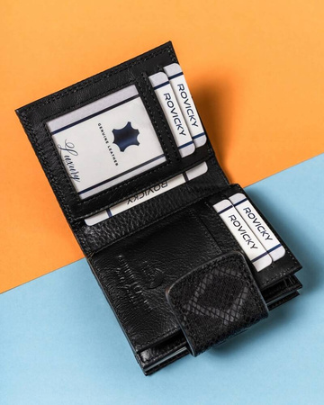 Kleine Damen Geldbörse aus Leder mit Druckknopf und Bügelverschluss – Lorenti