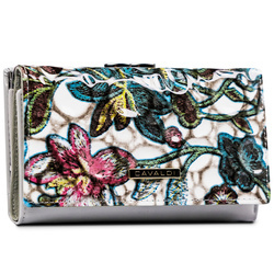 Damen Geldbörse mit Blumenmuster mit Bügelverschluss und Druckknopf – 4U Cavaldi