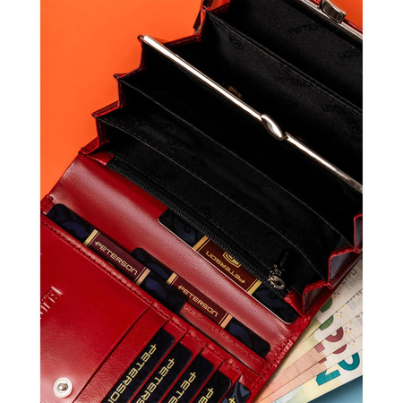 Rote Damen Geldbörse aus echtem Leder mit RFID – Peterson