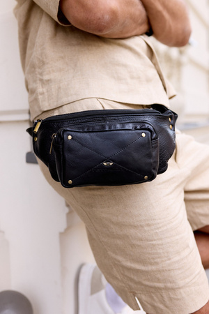 Herren-Bauchtasche aus Leder mit Fronttasche – Peterson