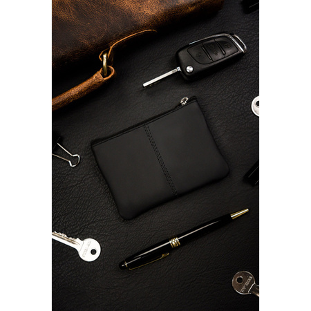Schwarze Schlüsselmappe aus Echtleder