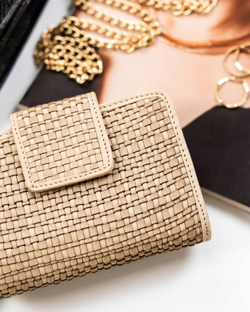 Damen Geldbörse aus Leder mit Druckknopfverschluss – Rovicky