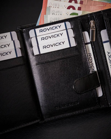 Erweiterte Herren Geldbörse aus echtem Leder mit RFID-Schutz – Rovicky