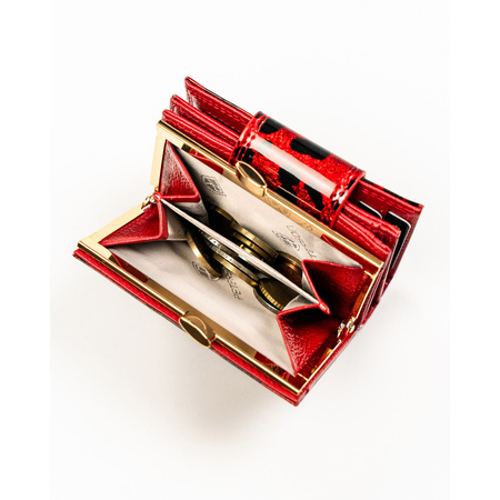 Kleine Damen-Geldbörse aus Öko-Leder und Naturleder in Rot – Peterson