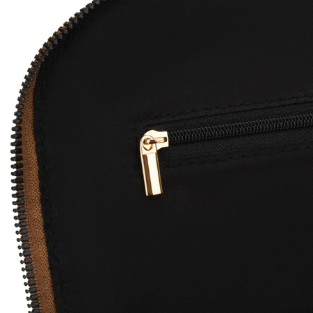 Städtischer Damen-Rucksack aus Nylon und Öko-Leder in Beige – Peterson