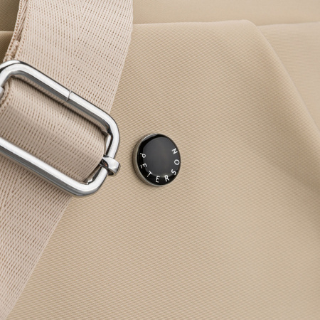 Damen-Umhängetasche aus Polyester in Ecru, zweifächrig mit Außentasche - Peterson