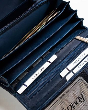 Große Damen Geldbörse aus Echtleder – Rovicky