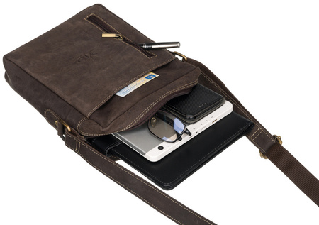 Herren Umhängetasche aus Leder mit Taschen – Always Wild