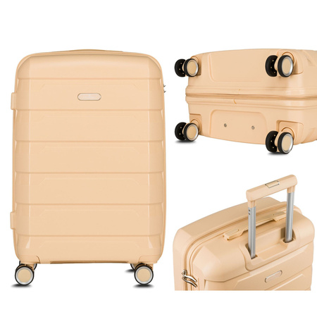 Kofferset in Beige aus Polypropylen mit ausziehbaren Griffen - Peterson