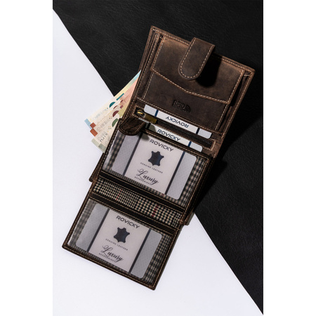 Herren-Geldbörse für Karten und Dokumente aus Nubukleder - Buffalo Wild