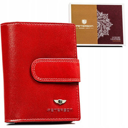 Mittelgroße Damen Geldbörse aus Leder mit Druckknopf und Reißverschluss – Peterson