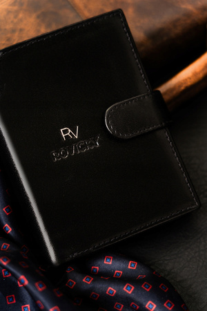Stilvolle Herren Geldbörse aus Leder mit Druckknopf – Rovicky