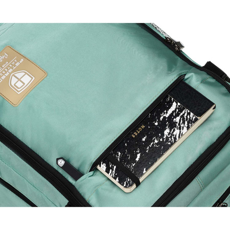 Türkiser Reiserucksack mit zwei Fächern, Koffergurt und USB-Anschluss – Peterson