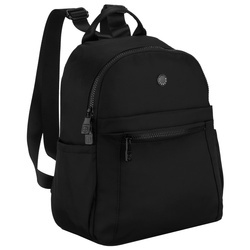 Kleiner, schwarzer Damen-Rucksack aus Polyester, ein Hauptfach mit Außentasche – Peterson