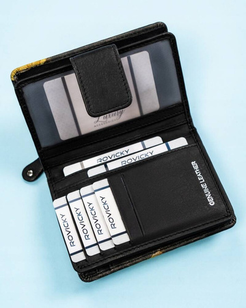 Große, vertikale Damen Geldbörse aus echtem Leder – Rovicky