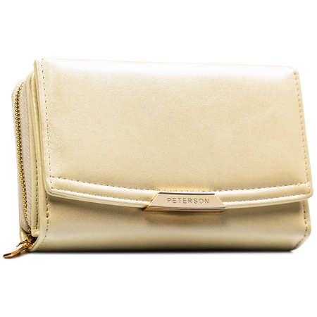 Damen-Geldbörse aus Öko-Leder in Ecru, ausgestattet mit RFID-System - Peterson