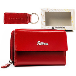 Geschenkset: große Leder Geldbörse und Schlüsselanhänger – Peterson