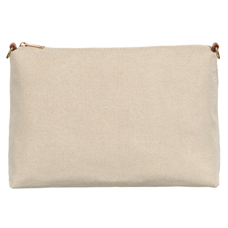 Große Damen Tasche aus Echtleder und Polyamidfaser in Beige-Braun – Peterson