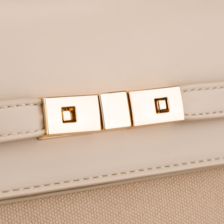 Beige Damen-Handtasche mit Reißverschluss und Magnetverschluss - Peterson