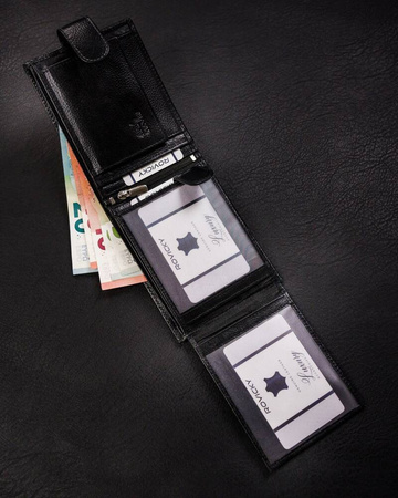 Große Herren Geldbörse aus Leder mit Druckknopf – Rovicky