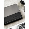 Schwarz-graue Herren Geldbörse im Querformat ohne äußeren Verschluss – Peterson