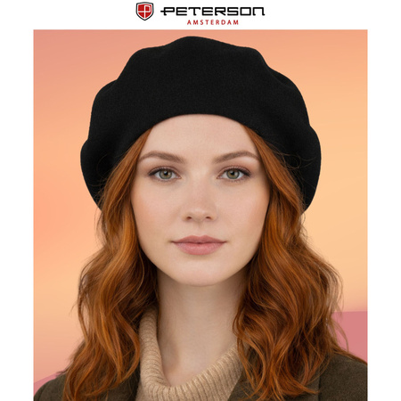 Schwarzes, stilvolles Damen-Barett aus Acryl – Peterson