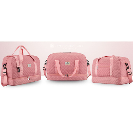 Rosa, Trainingstasche aus Polyester, mit zwei Fächern - Peterson