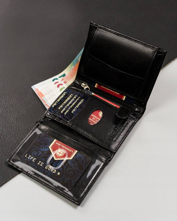 Klassische Herren Geldbörse aus Leder ohne äußeren Verschluss – Peterson