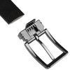 Schwarzer Herren-Gürtel aus Öko-Leder mit traditioneller silberner Schnalle - Peterson