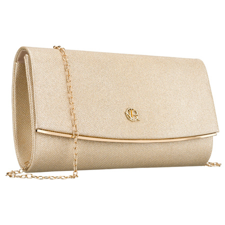 Elegante, goldene Damenhandtasche aus synthetischem Stoff mit Magnetverschluss – Rovicky