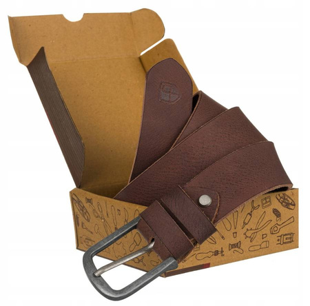 Breiter Herren Ledergürtel mit klassischer Schnalle – Peterson