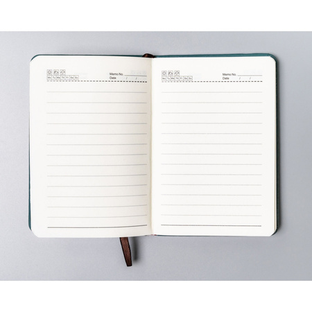 Notizbuch A6 in grün bedruckt mit Linien - Peterson