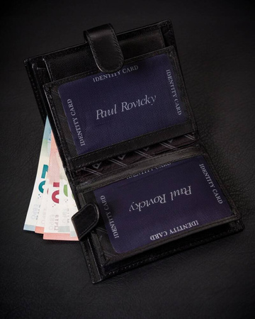 Stilvolle Herren Geldbörse aus Leder mit Druckknopf – Rovicky