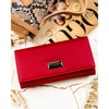 Rote Damen-Geldbörse aus Natur- und Öko-Leder mit Druckknopfverschluss – Peterson