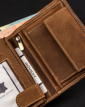 Große Herren Geldbörse aus Leder im Hochformat – Always Wild