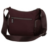 Bordeauxfarbene Damen-Umhängetasche aus Polyester, aufgehängt an einem breiten Gürtel, zweifächrig – Peterson