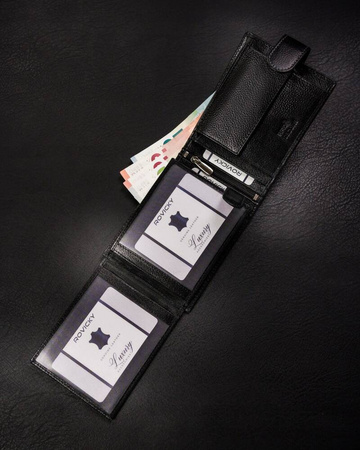 Große Herren Geldbörse aus Leder mit Druckknopfverschluss – Rovicky