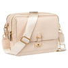 Damen Umhängetasche aus Öko-Leder in Beige mit Magnet- und Reißverschluss – Peterson