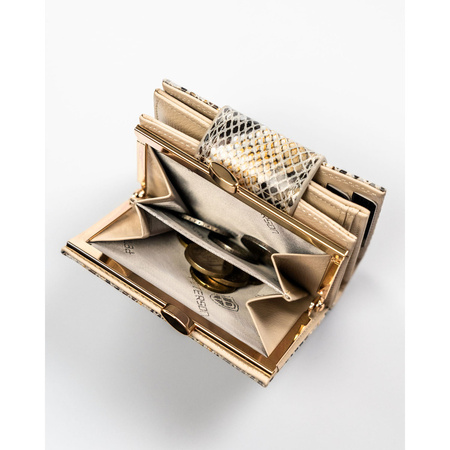 Damen Geldbörse aus echtem Leder mit Druckknopf- und Bügelverschluss – Peterson