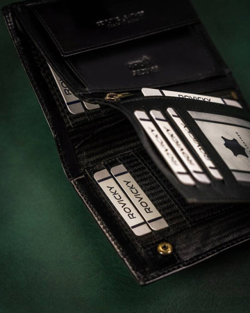 Große Herren Geldbörse aus Leder mit Druckknopf – Rovicky