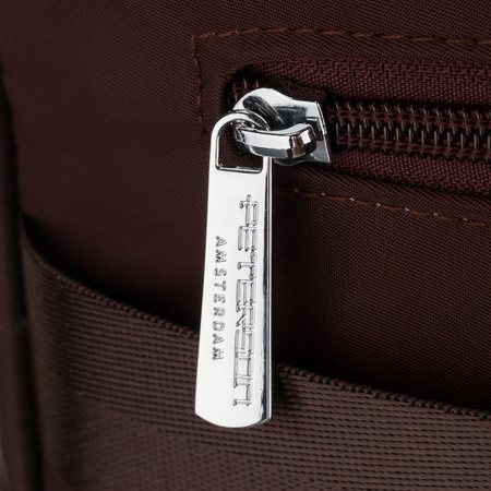 Bordeaux-Brauner Damen-Rucksack aus Polyester mit verstellbaren Trägern – Peterson