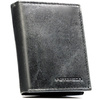 Vertikale, schwarze Herren-Geldbörse aus echtem Leder mit RFID-System – Peterson