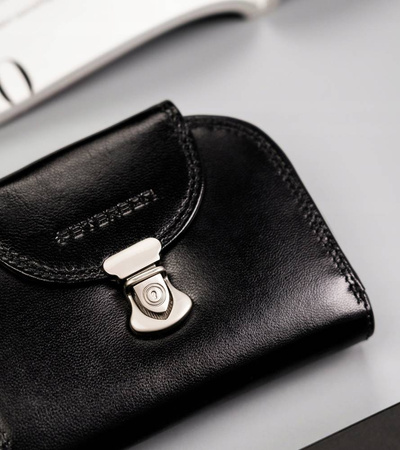 Klassische Damen Geldbörse aus Leder mit Druckknopf – Peterson