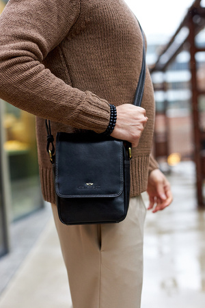 Kleine Herren Umhängetasche aus echtem Leder – Peterson