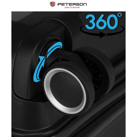 Kofferset in Schwarz aus Polypropylen mit Zahlenschlössern - Peterson