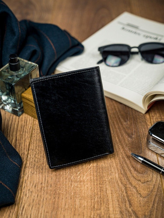 Herren Geldbörse aus Leder in Großformat mit Glattleder-Finish – Rovicky