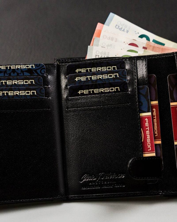 Große Herren Geldbörse aus Echtleder ohne Verschluss – Peterson