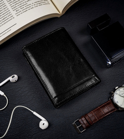 Klassische Herren Geldbörse aus glattem Echtleder – Rovicky